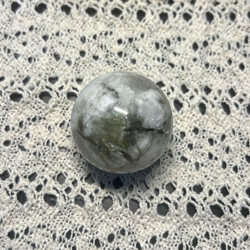 Quartz / Green Tourmaline Sphere